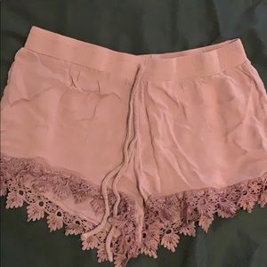 Purple lace shorts